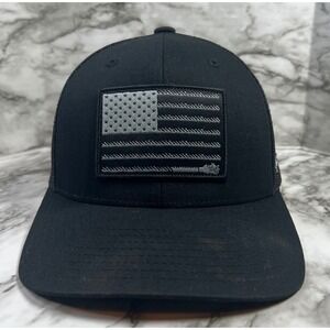 Black Trucker Hat American Flag Patch Get Your Hooey Mesh Back Snapback